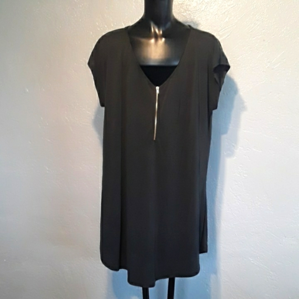 Green envelope extra large rayon short dress or top